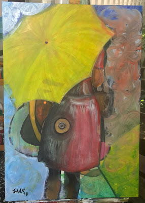 Ilustración de Walking into the storm - Caminando en la tormenta