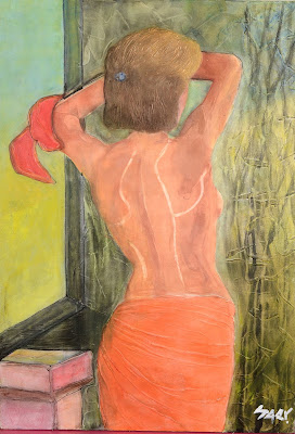 Ilustración de En la sala arreglándose